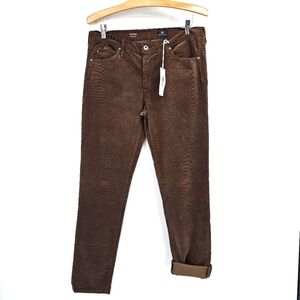AG Adriano Goldschmied Brown The Prima Cigarette Leg Cordory Pants 31 New